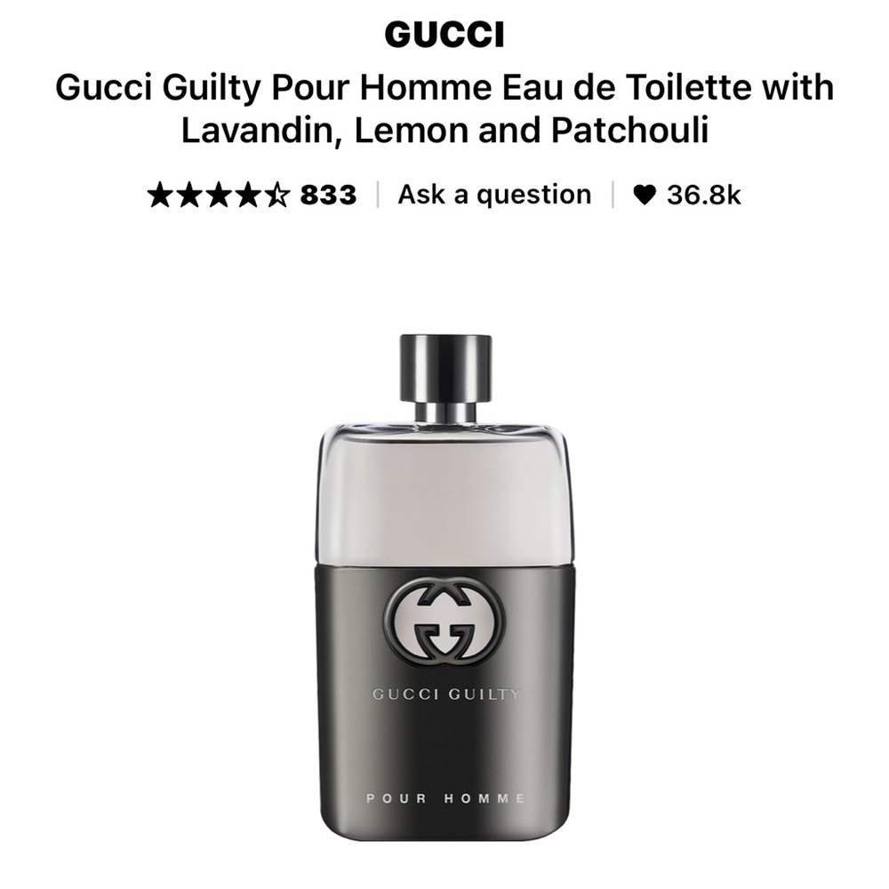 NEW | Gucci Guilty Cologne Eau de Toilette 3 Ounces | Pour Homme | Men